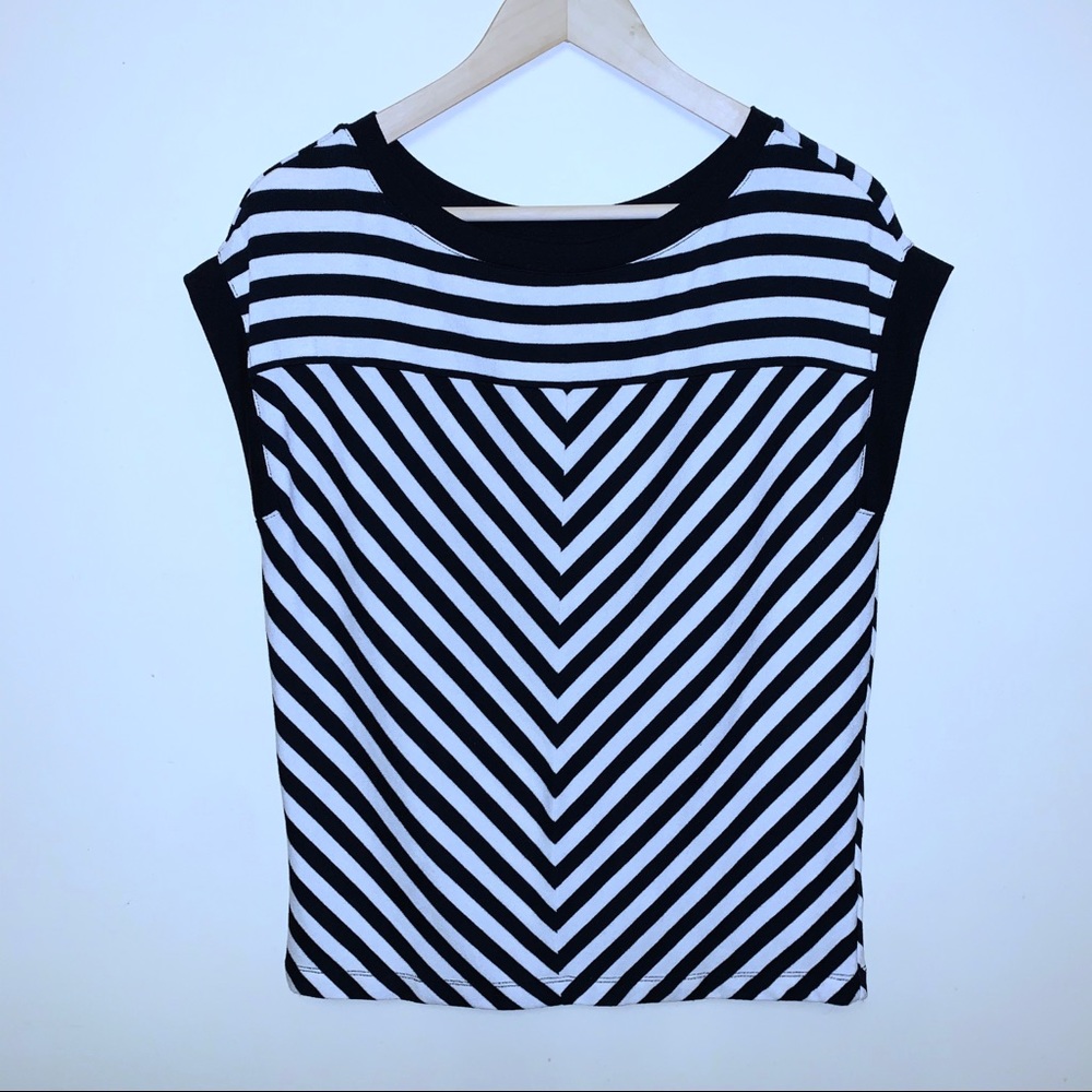 Gap Chevron Striped Sleeveless Sweater Top